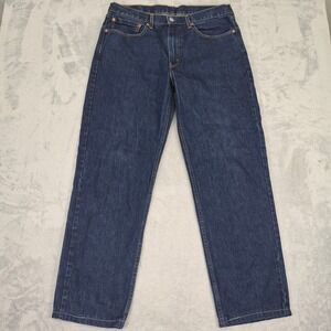 Levi Strauss 550 Jeans Mens 36 x 31 Dark Wash Relaxed Fit Denim Pants **Hemmed**